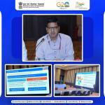 Shri Amit Nirmal, Deputy Director General (Employment) making a presentation on e-shram portal on the 2nd Day of Meeting of States/UTs Labour Secretaries at Agra