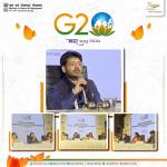 Shri Rupesh Kumar Thakur, Joint Secretary, Labour & Employment addressing press persons at the end of the 2nd G20 EWG Meeting at Guwahati, Assam.