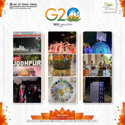 Ministry of Labour & Employment thanks the Government of Rajasthan and the District Administration of Jodhpur for supporting us in the successful conduct of the First EWG meeting at Jodhpur, Rajasthan, from 2-4 February, 2023.
