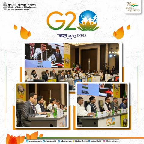 Ms. Arti Ahuja, Secretary, Labour & Employment and G20 EWG Chair steering the discussions on Draft Ministerial Declaration of the EWG during a session on the 2nd day of the 2nd EWG meeting. 
