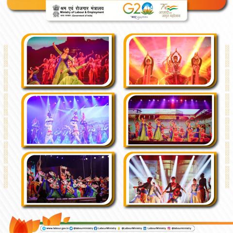 Glimpses of the Cultural Programme on the first day of the Labour & Employment Ministers' Meeting under India's G20 Presidency, at Indore on 20.07.2023.