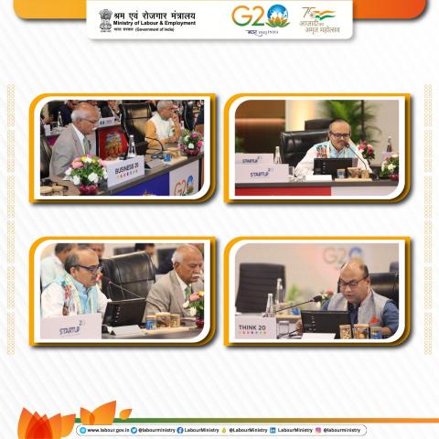 Glimpses of the session 'Insights on G20 Priorities by Social Partners and Engagement Groups' on the 2nd Day of LEM Meeting at Indore.