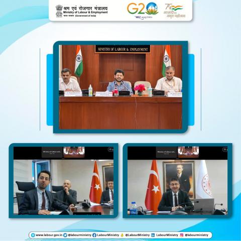 A Bilateral Meeting was held under the aegis of G20 Employment Working Group between India and Turkey on 24th May 2023 through VC. 